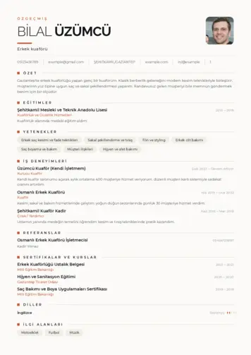 Kuaför Cv Örnekleri cv indir